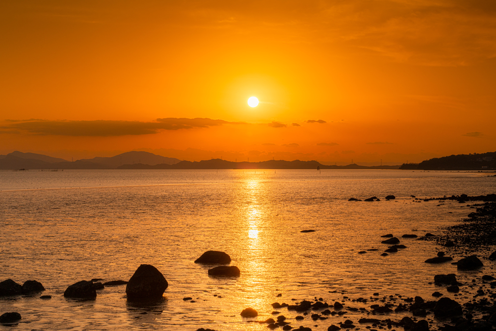 不知火海に沈む夕日