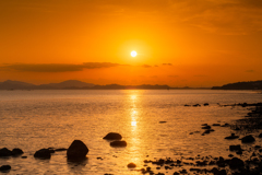 不知火海に沈む夕日