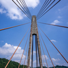 見上げる鮎の瀬大橋