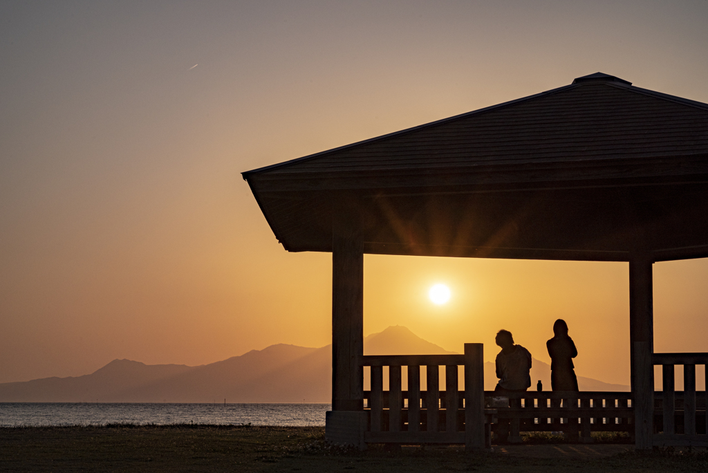 雲仙に沈む夕日