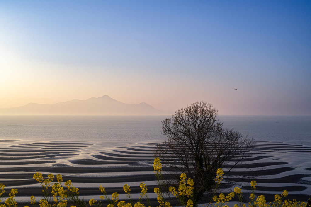 夕日を待つ御輿来海岸