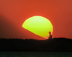 牛久大仏様と落陽