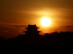 関宿城の夕焼け