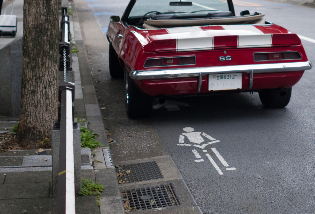 自転車乗りがいる風景