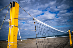 Beach volleyball in winter