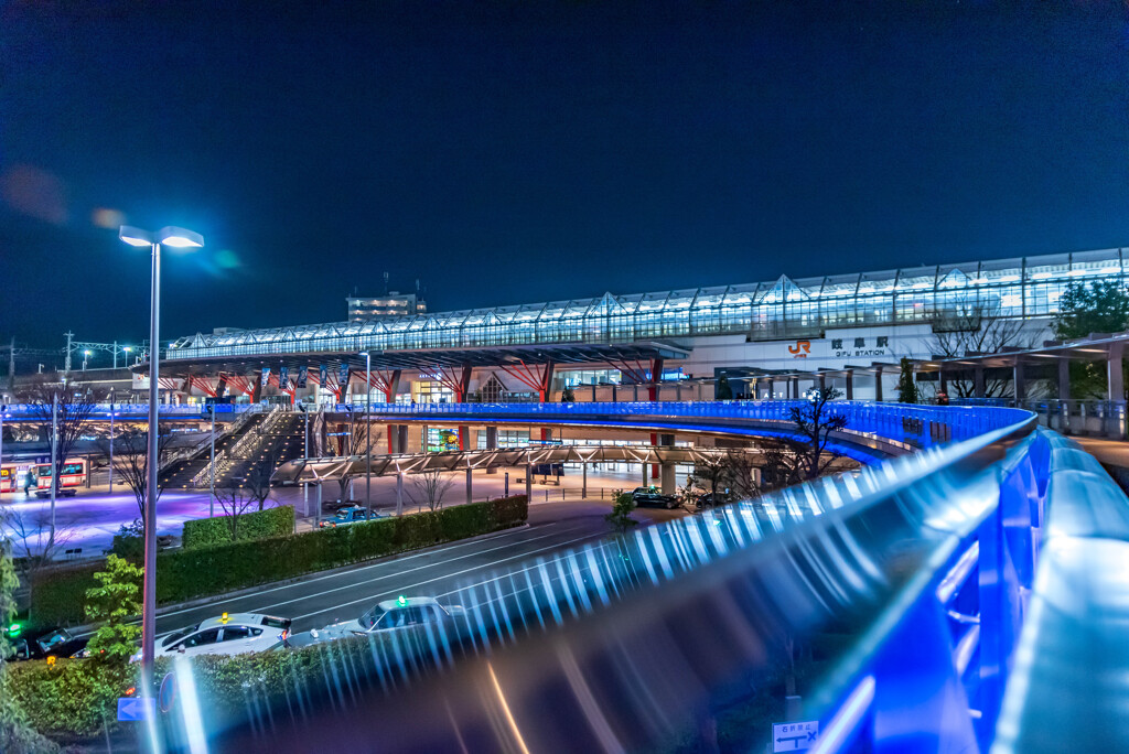 岐阜駅の夜