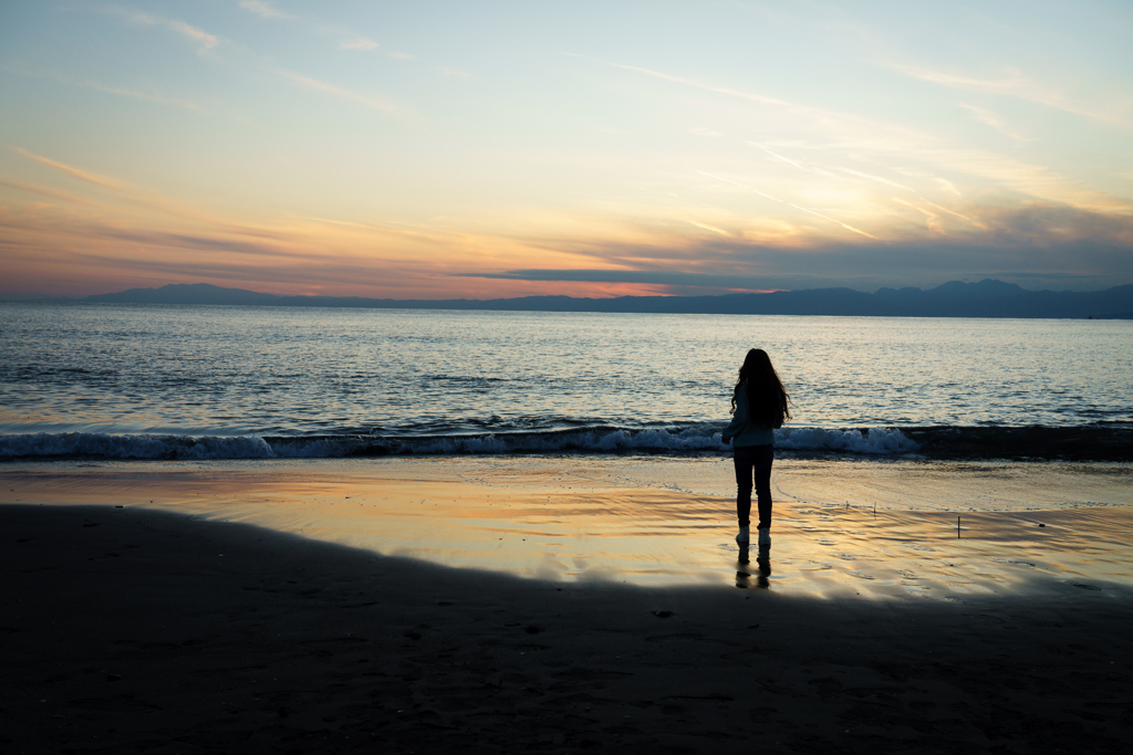 夕焼けの海