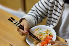 箸が上手になりました。