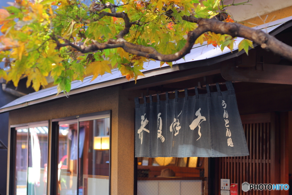 川越のうどん屋さんと紅葉