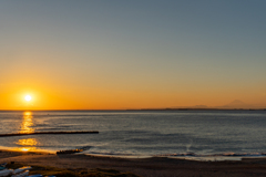 元名海岸からの夕焼け