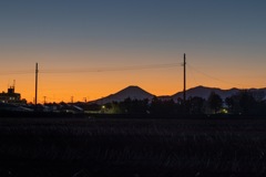 富士山と夕焼け