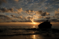 忘勿石からの夕陽１