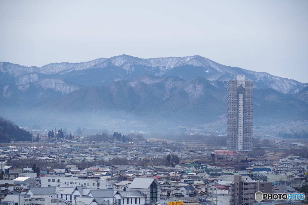 上山城、展望台より