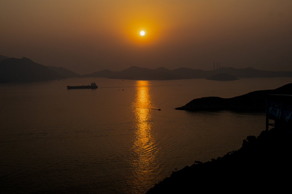夕陽を見
