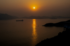 夕陽を見