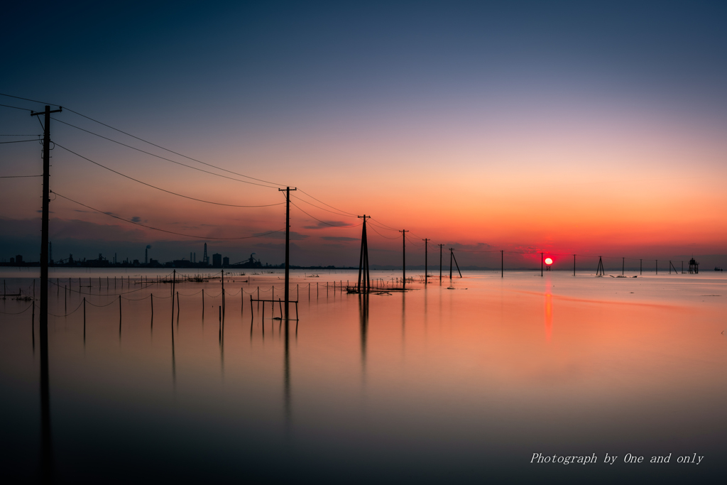 久津間海岸　夕景
