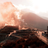 Owakudani valley with volcanic gas