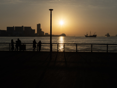 黄砂交じりの夕景