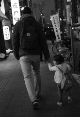 親子の帰り道