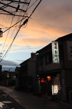 夕暮れ時に