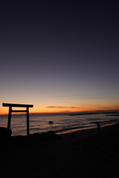 愛知県　つぶて浦からの夕陽