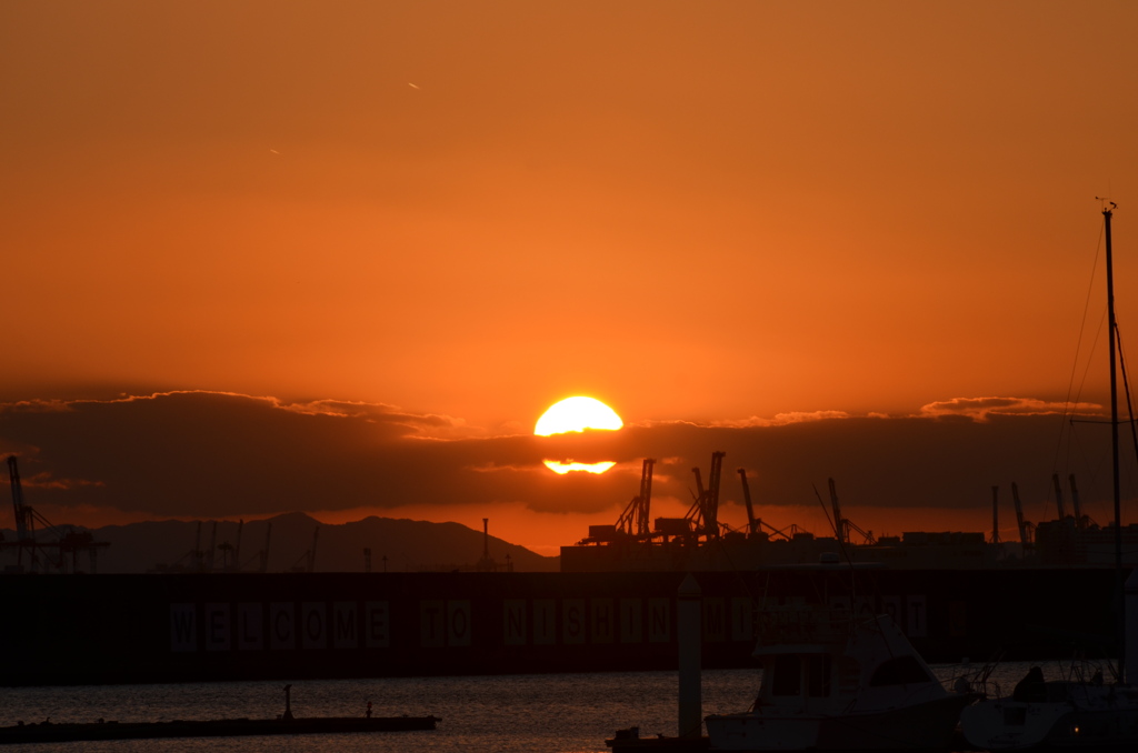 西宮港の夕日