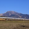 伊吹山の頂と新幹線