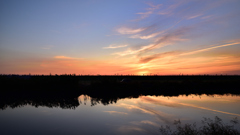 早朝の嘉瀬川河川敷