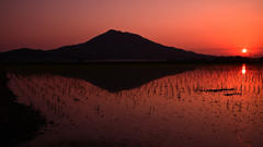 糸島富士の夕暮れ