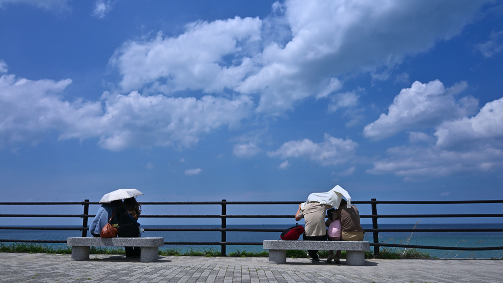 糸島二見ヶ浦　暑いねー