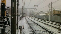 雪の岩倉駅