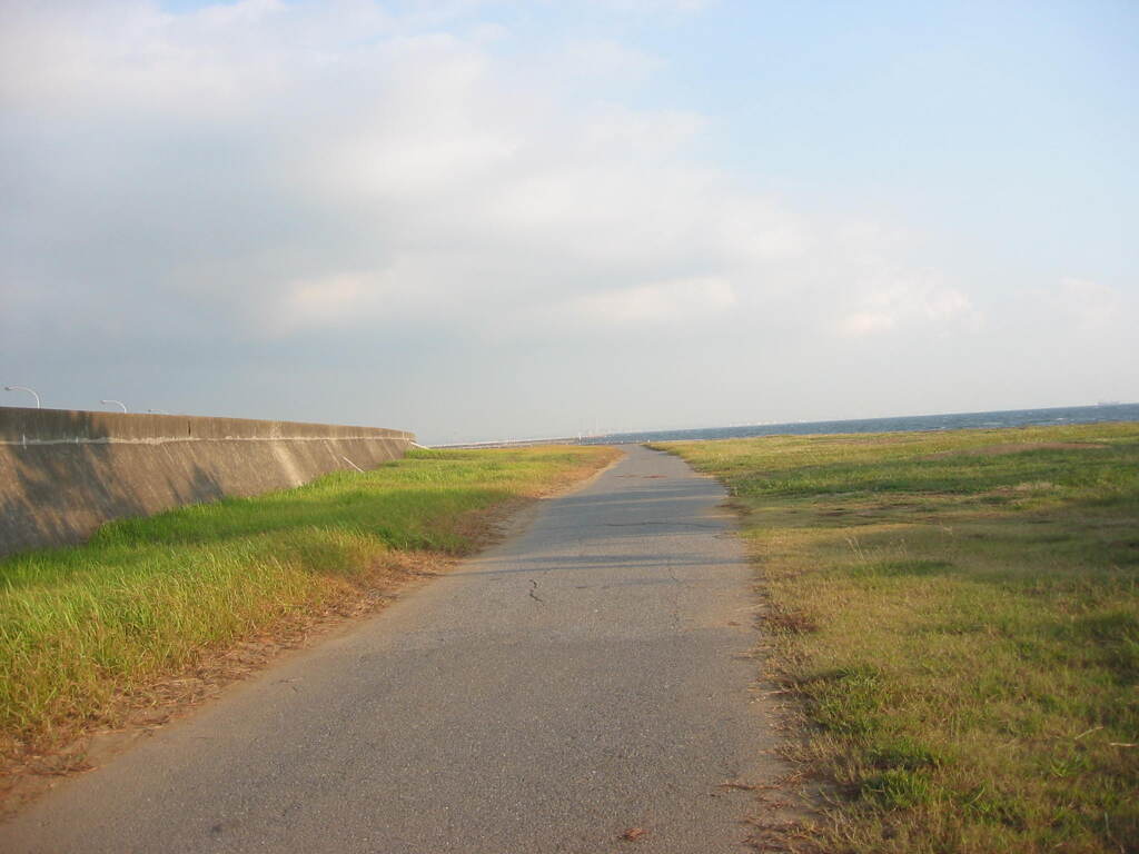 震災前のサイクリングロード