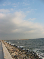 震災前のサイクリングロード