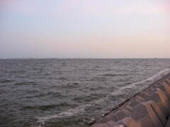 震災前の稲毛の海岸