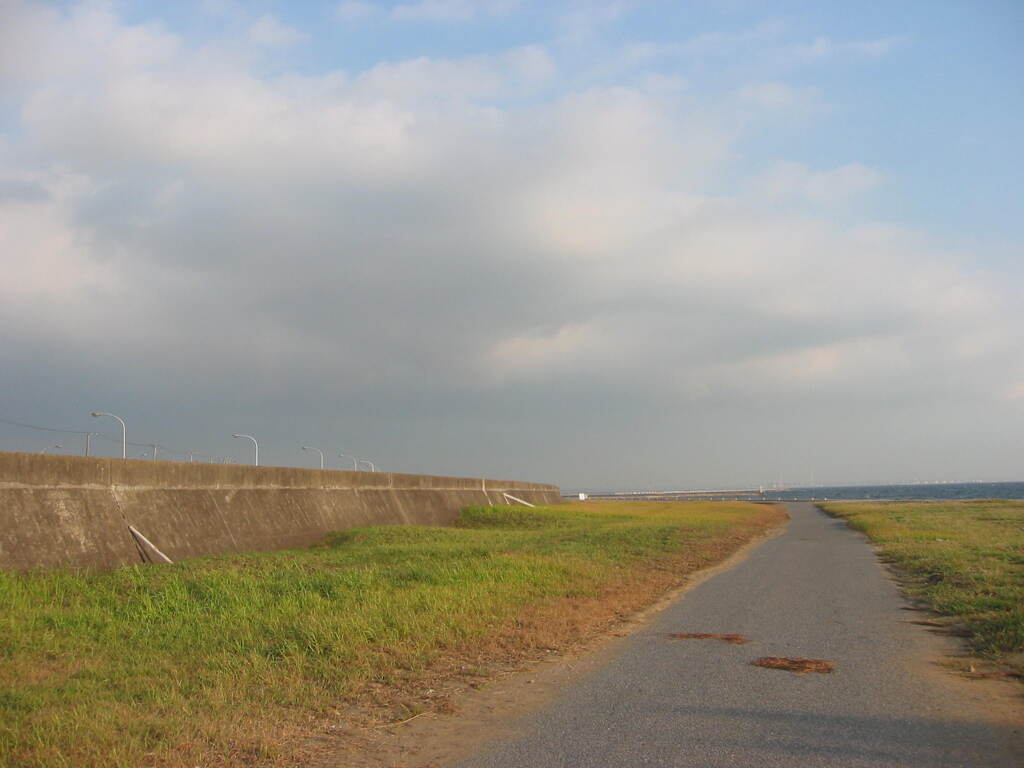 震災前のサイクリングロード