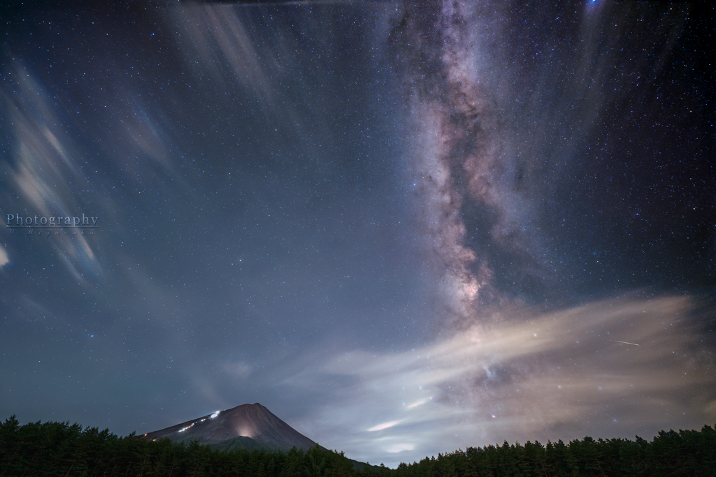 富士山と天の川