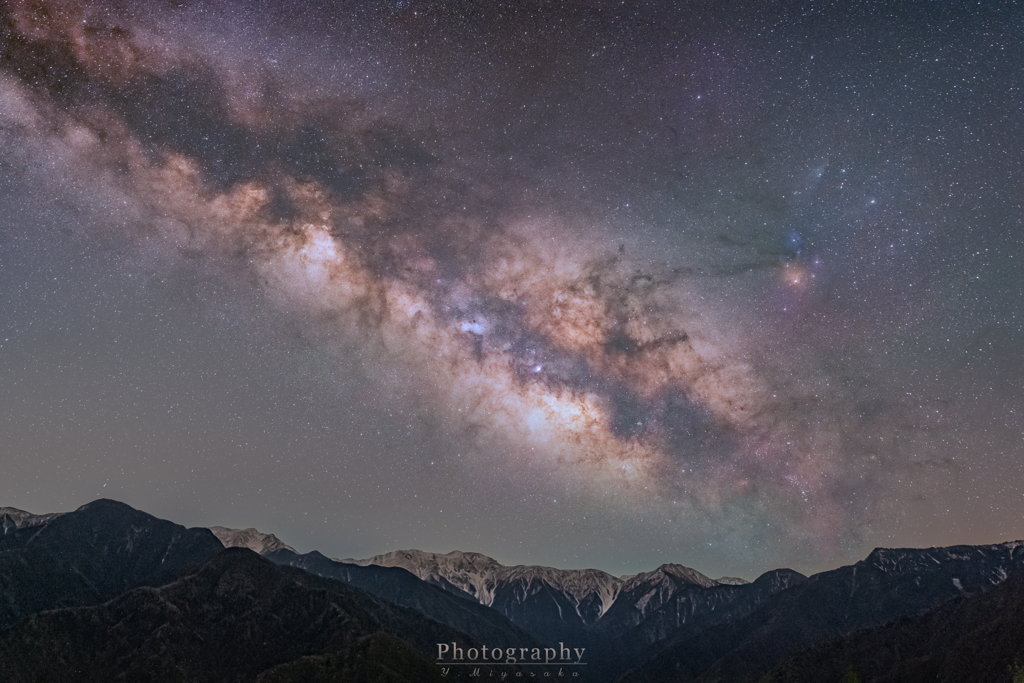 南アルプスの夜空