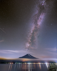 富士山から昇る天の川