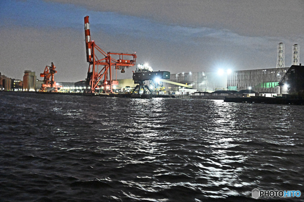 工場夜景　運河めぐり