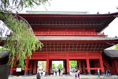 増上寺正面門を内側から見る