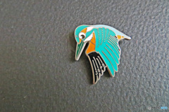 私のコレクション　野鳥バッジ　「カワセミ」