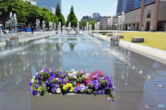 噴水のある風景