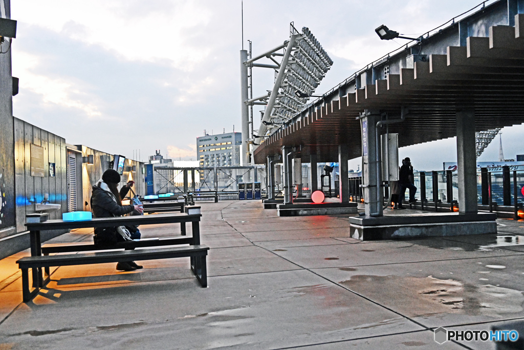 横浜スタジアムの最上階です