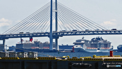 大型豪華客船が横浜港に