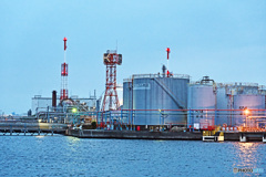 工場夜景　運河めぐり