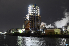 工場夜景　運河めぐり