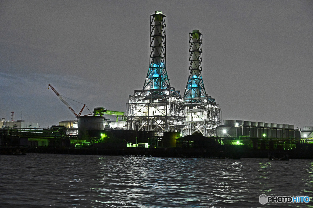 工場夜景　運河めぐり