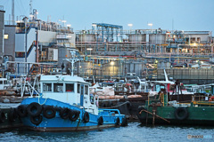 工場夜景　運河めぐり