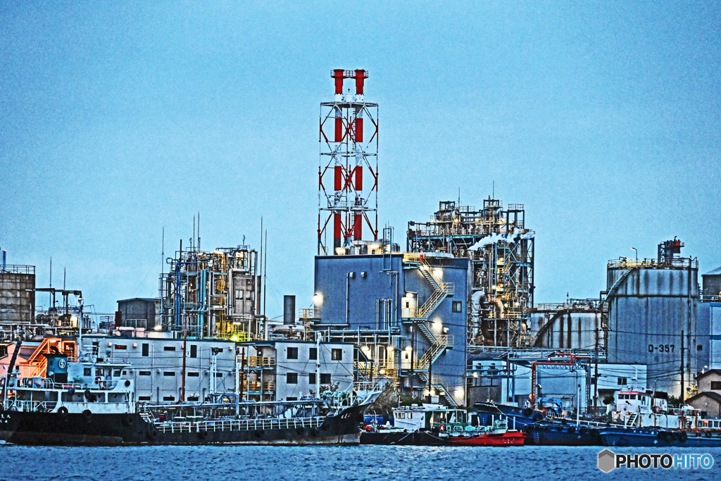 工場夜景　運河めぐり