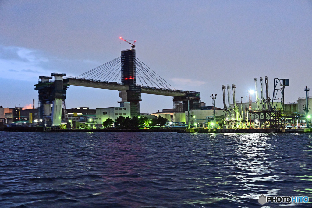 工場夜景　運河めぐり